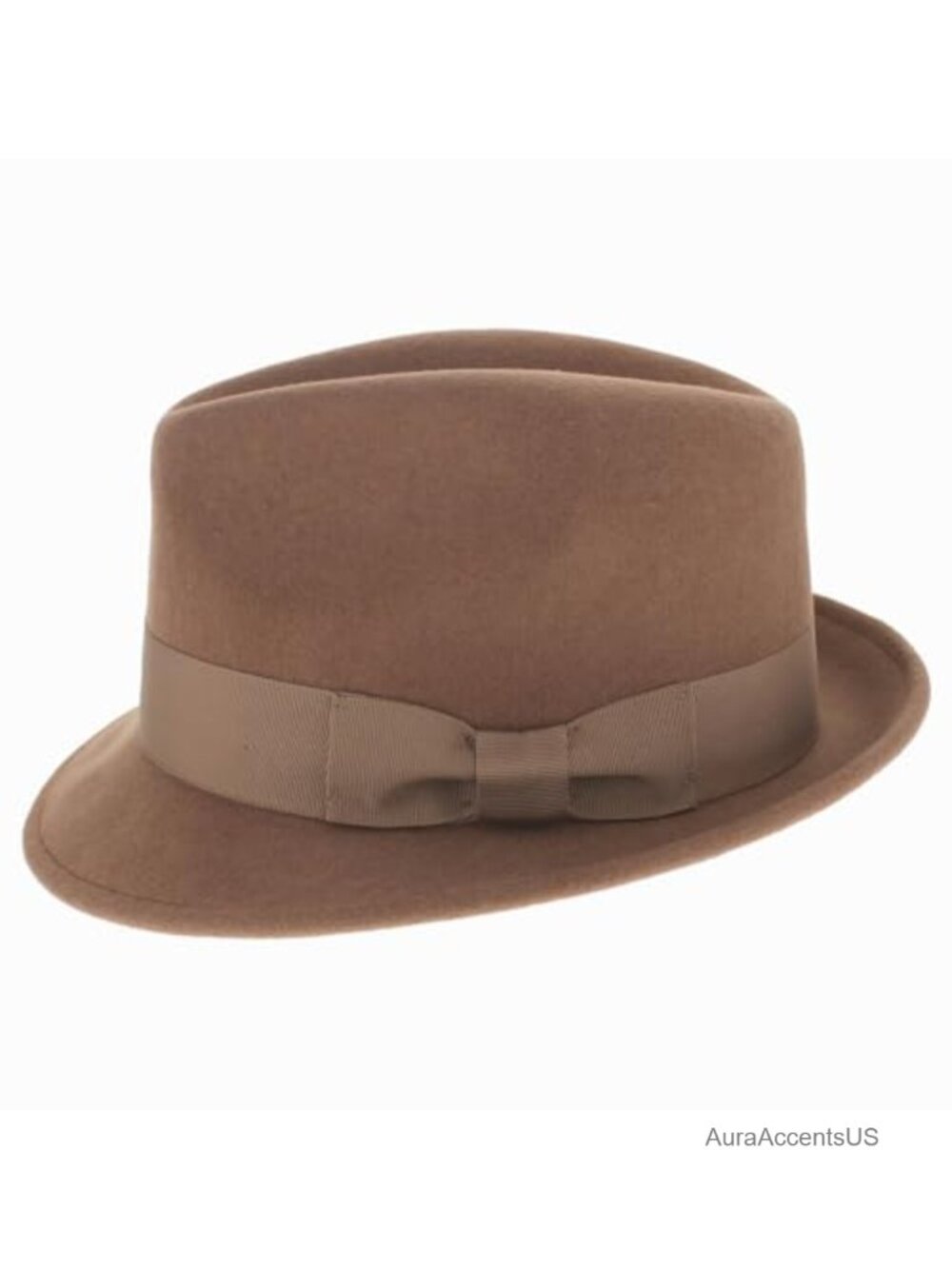 100% Wool Felt Fedora Hat Stingy Brim Vintage Dress Trilby Men's